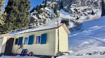 cabin in winter