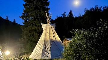 Scythian sauna in teepee tent