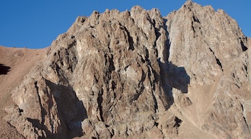 Pioneer peak 4031m (left) and Uchitel peak (on the right)