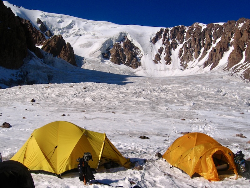 camping on glacier