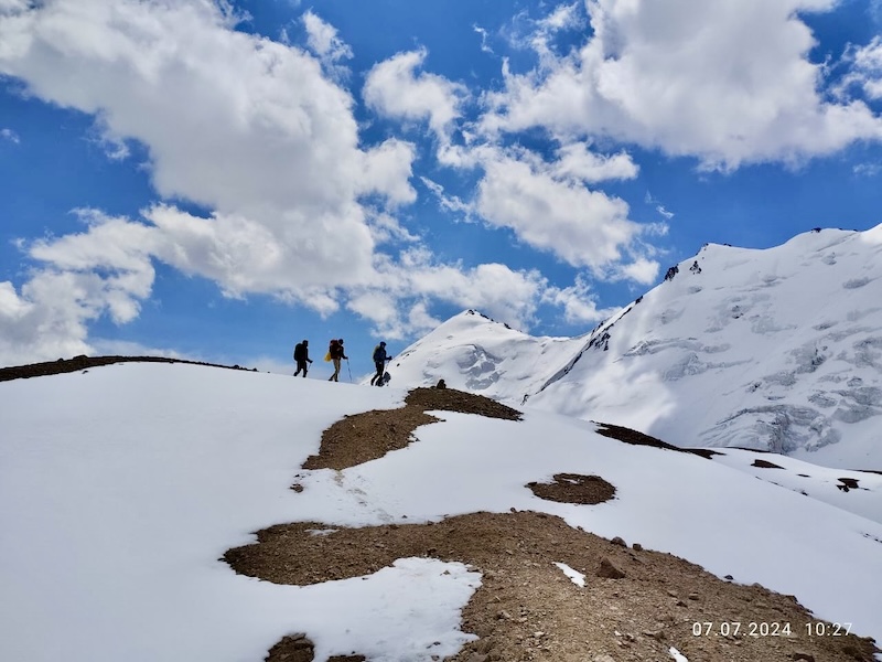 hiking over glaciers