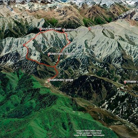 Bukreyev peak trekking map
