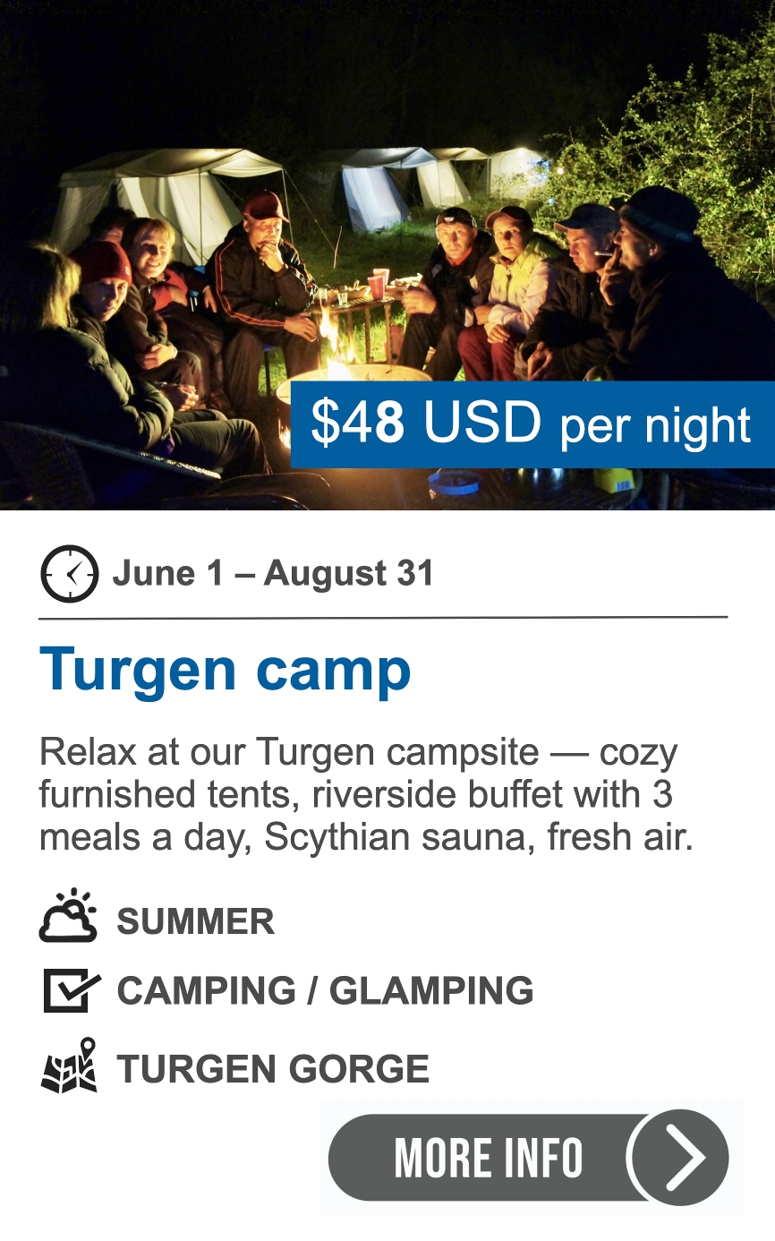 Trekking Club camp in Turgen gorge