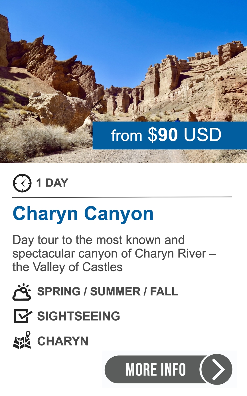 Day tour to Charyn Canyon – Valley of Castles from Almaty Day tour to Charyn Canyon Valley of Castles, Almaty region, Kazakhstan