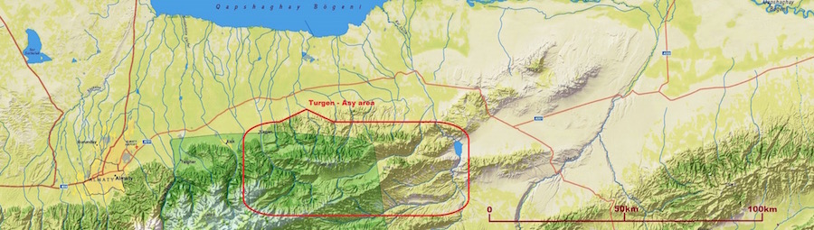 Asy plateau and Bartogai map