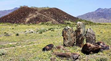 mounds surrounded by dolmens