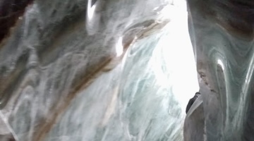 inside in ice cave 