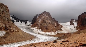 Bogdanovich glacier summer panorama